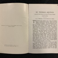 St. Thomas Aquinas, Frist Page.