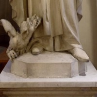 Statue of St. Thomas Aquinas in Caldwell Chapel, Detail.